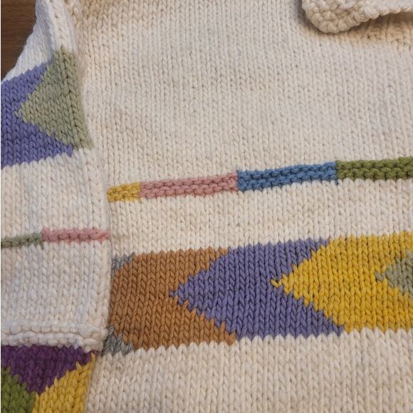 Quichua Village Wool Sweater M-XL Art Aztec Floral Lagenlook Amano Style EUC - Picture 8 of 9